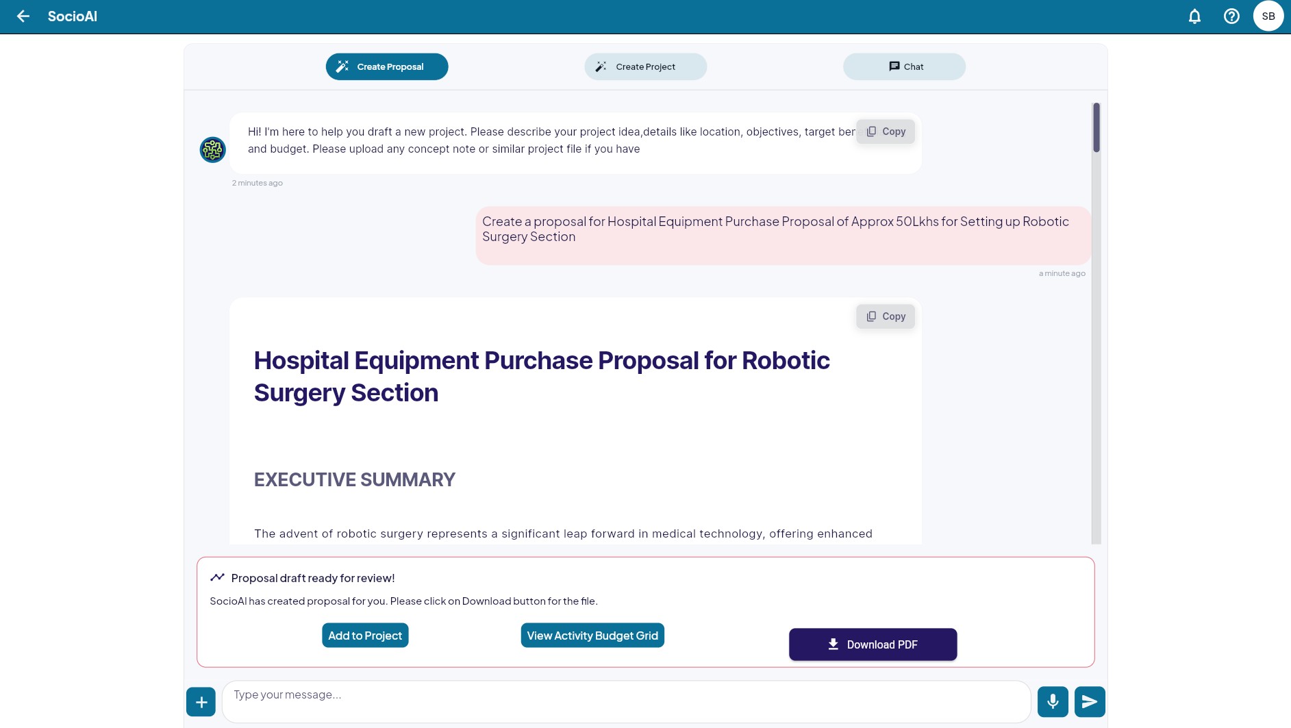 Transunifyy NGO management software AI proposal writer and report generator